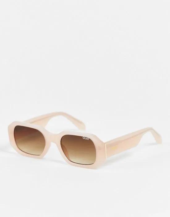 Quay Hyped Up square sunglasses in pink