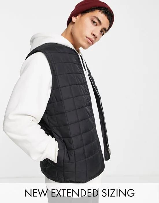 quilted gilet in black