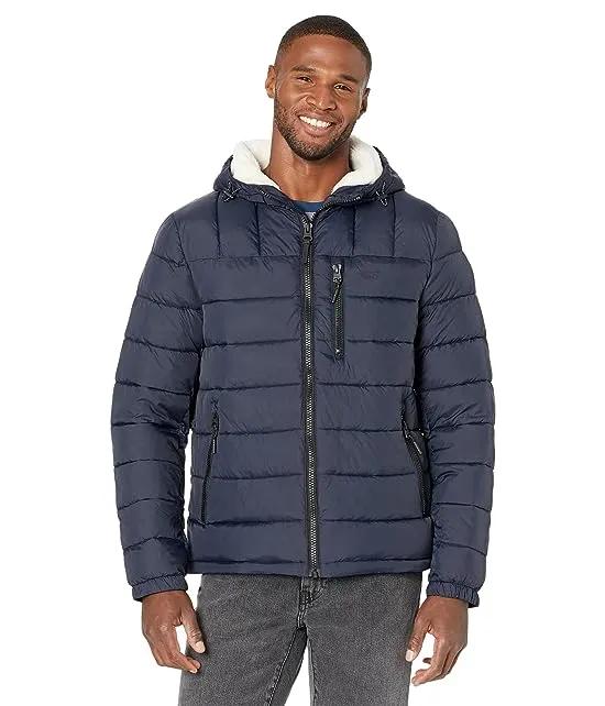 Quilted Hoodie with Sherpa Lined Hood