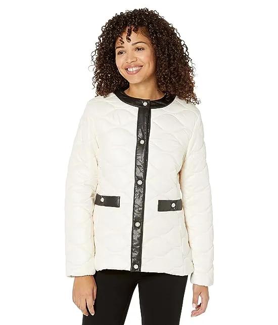 Quilted Jacket with Pearl Buttons