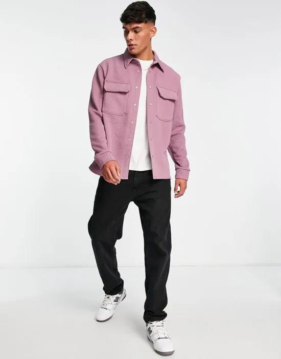 quilted overshirt in pink