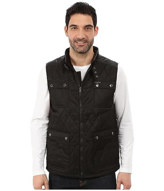 Quilted Vest with PU Yoke