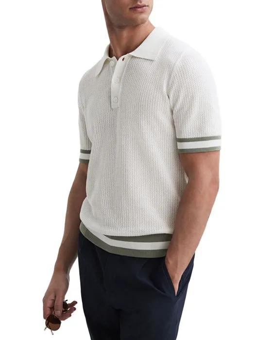 Quinn Cotton Textured Knit Polo Shirt