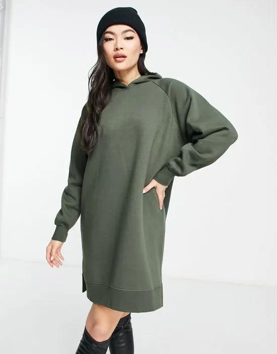 Quinn hoodie mini dress in deep khaki