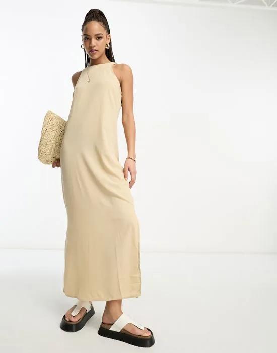racer maxi dress in stone