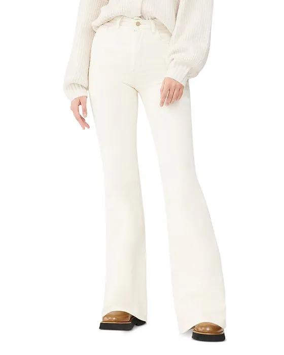 Rachel High Rise Flared Leg Jeans in Eggshell