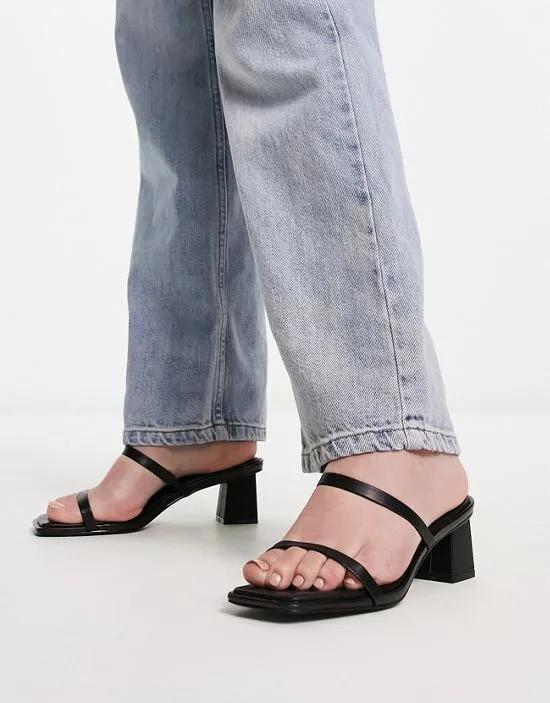 RAID Frieda strappy mid heeled sandals in black