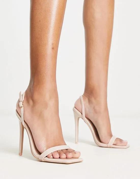 RAID Meryn heeled sandals in beige patent