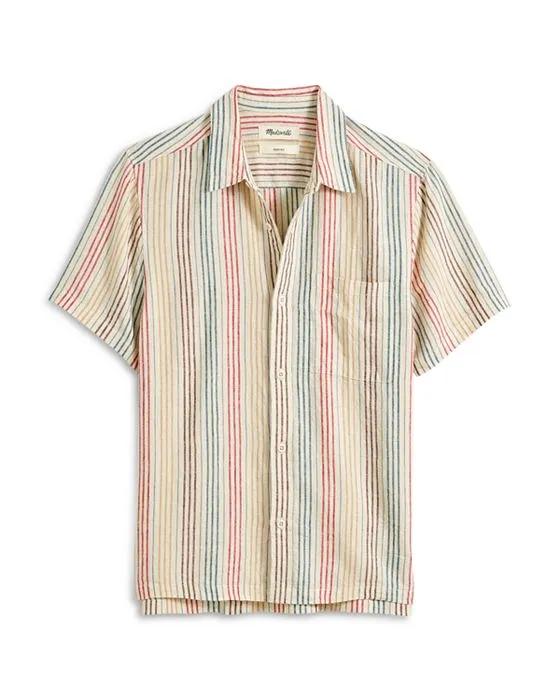 Rainbow Stripe Easy Fit Button Down Shirt 