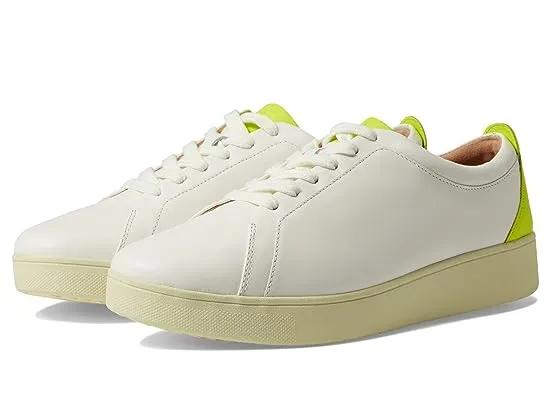 Rally Neon-Pop Leather Sneakers