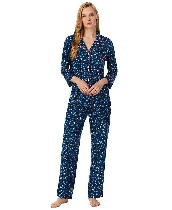 Ralph Lauren Women's 3/4 Sleeve and Pant Matching Pajama Set 
