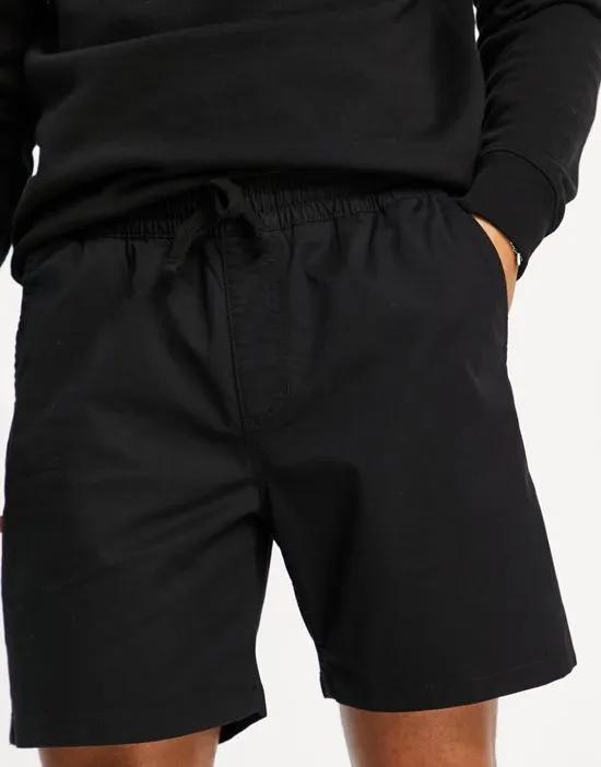 Range relaxed drawstring waist shorts in black