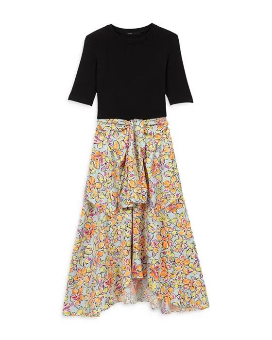 Raprawai Floral Midi Skirt