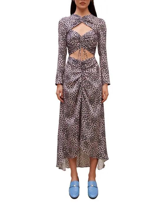 Rave Cutout Leopard Print Maxi Dress