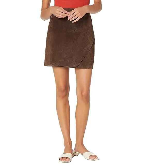 Real Suede Miniskirt in Chocolate Souffle