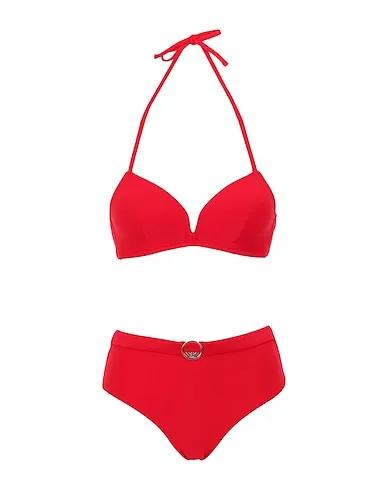 Red Bikini PADDED TRIANGLE & HIGH WAIST BRIEF BIKINI
