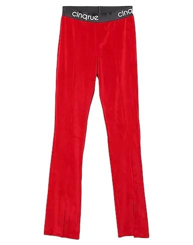 Red Boiled wool Casual pants