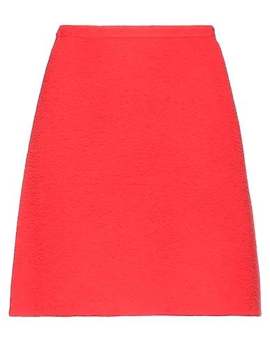 Red Boiled wool Mini skirt