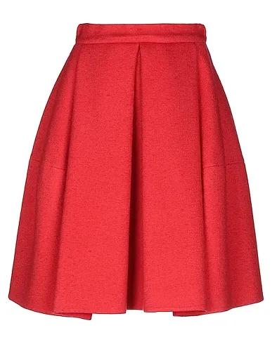 Red Bouclé Midi skirt