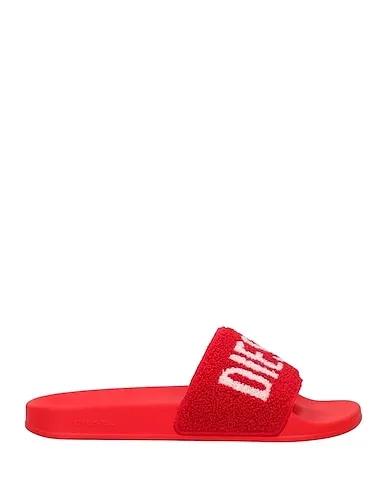 Red Bouclé Sandals