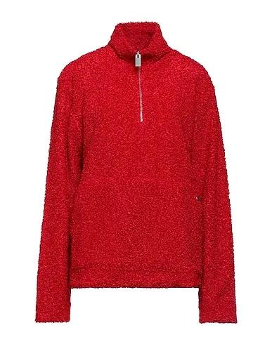 Red Bouclé Sweatshirt