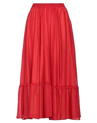 Red Chiffon Maxi Skirts