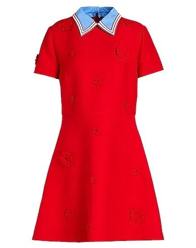 Red Cool wool Short dress