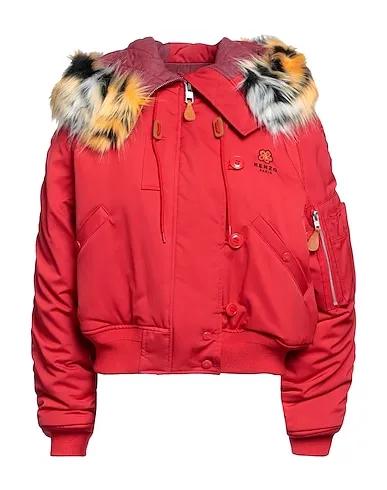 Red Cotton twill Bomber