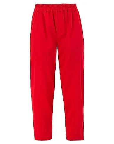 Red Cotton twill Cropped pants & culottes