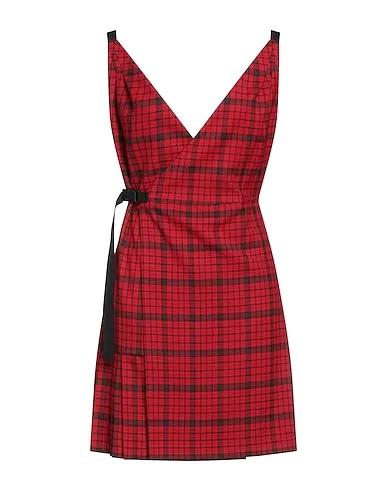 Red Cotton twill Short dress