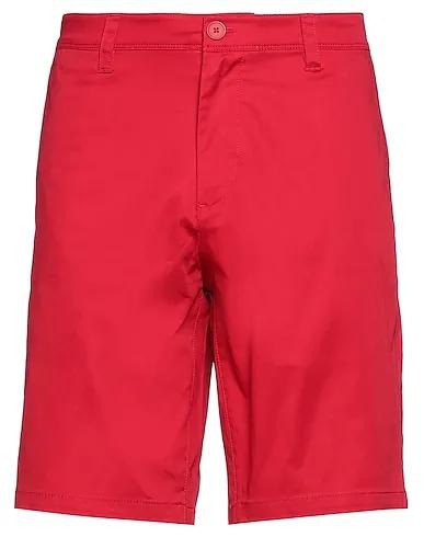 Red Cotton twill Shorts & Bermuda