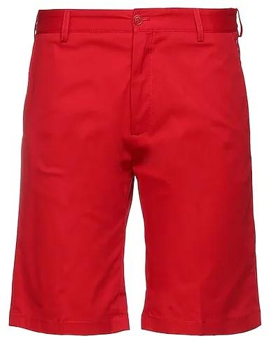 Red Cotton twill Shorts & Bermuda