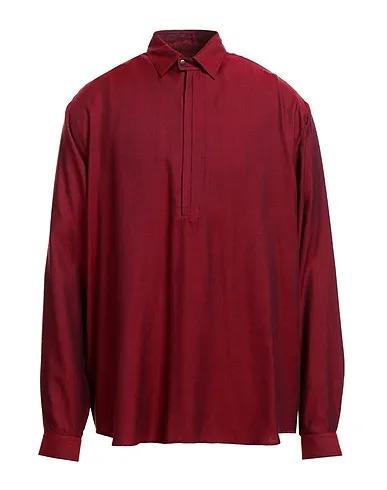 Red Cotton twill Solid color shirt