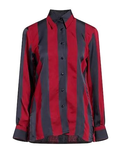 Red Cotton twill Striped shirt