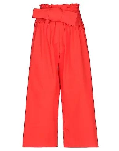 Red Crêpe Cropped pants & culottes