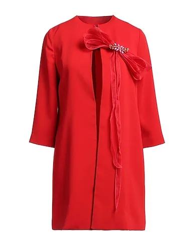 Red Crêpe Full-length jacket
