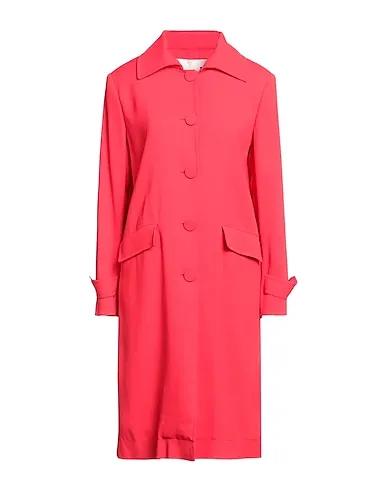 Red Crêpe Full-length jacket