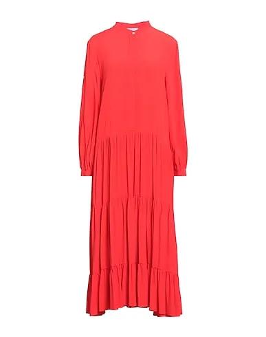 Red Crêpe Midi dress