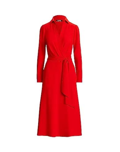 Red Crêpe Midi dress SURPLICE GEORGETTE MIDI DRESS
