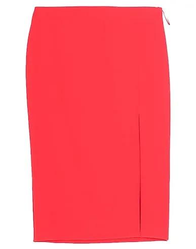 Red Crêpe Midi skirt