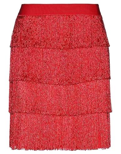 Red Crêpe Mini skirt