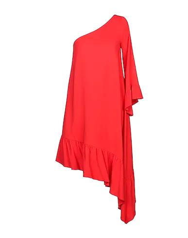 Red Crêpe One-shoulder dress