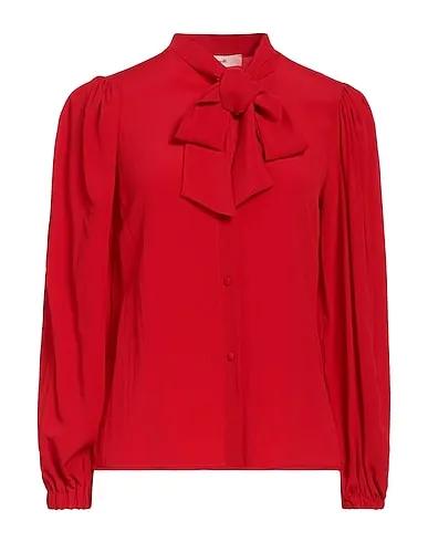 Red Crêpe Shirts & blouses with bow
