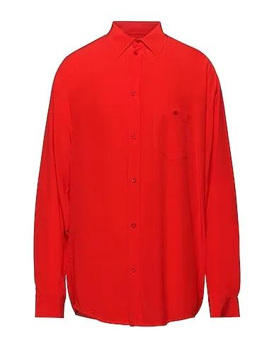 Red Crêpe Solid color shirt