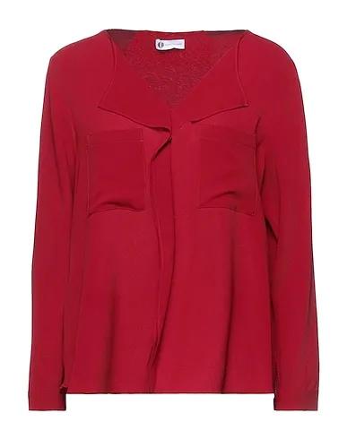 Red Crêpe Solid color shirts & blouses