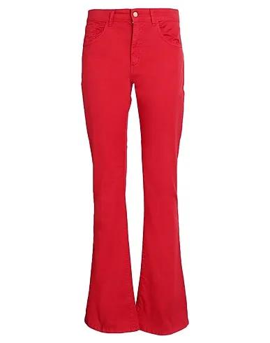 Red Gabardine Casual pants