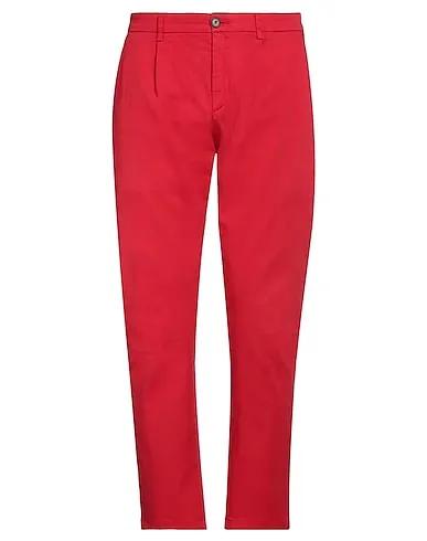 Red Gabardine Cropped pants & culottes