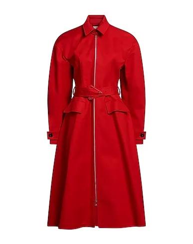 Red Gabardine Full-length jacket
