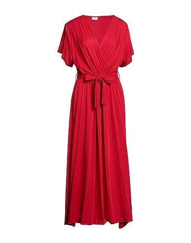 Red Gabardine Long dress