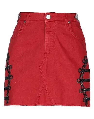 Red Gabardine Mini skirt
